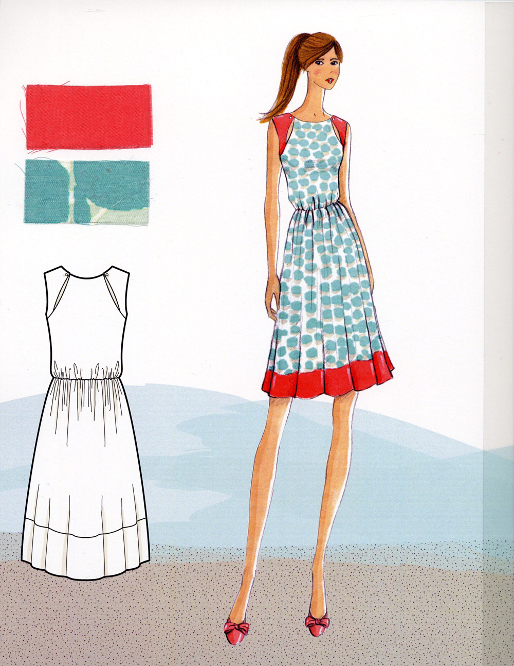 Dress with cutouts in bodice